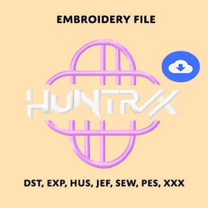 Huntrix Logo Kpop Music Demon Hunters Cartoon Machine Embroidery Design | Cute Digitized Pattern | Instant Digital Download Embroidery File