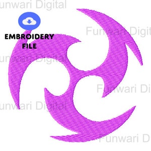 May include: A purple, three-pointed star design with sharp edges. This is a digital embroidery file.