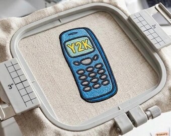 Y2K Mobile Phone Embroidery Design – Retro 2000s (Digital Download)