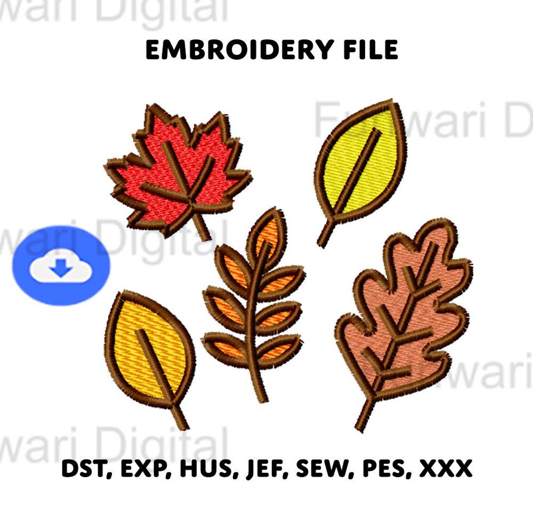 Autumn Leaf Machine Embroidery Design: Fall Nature Pattern (digital ...