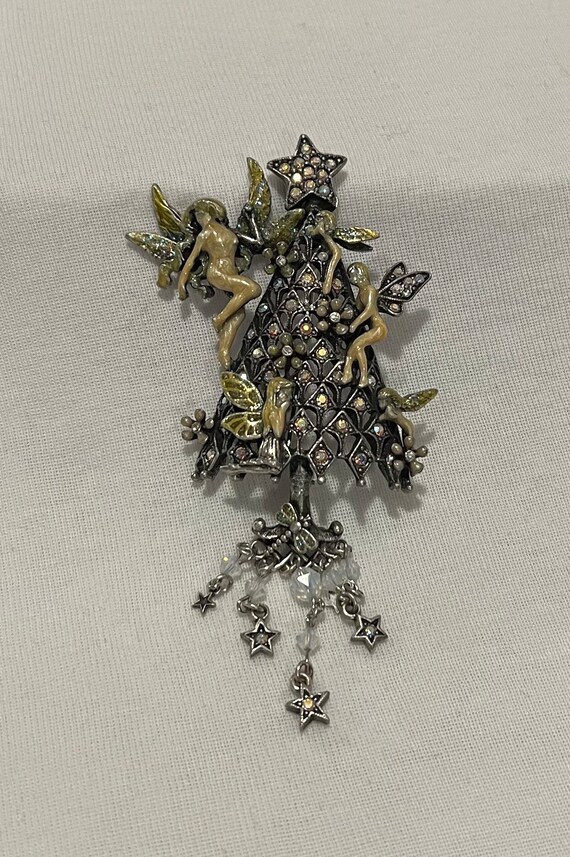 Kirks Folly Christmas Tree with Fairies Pin