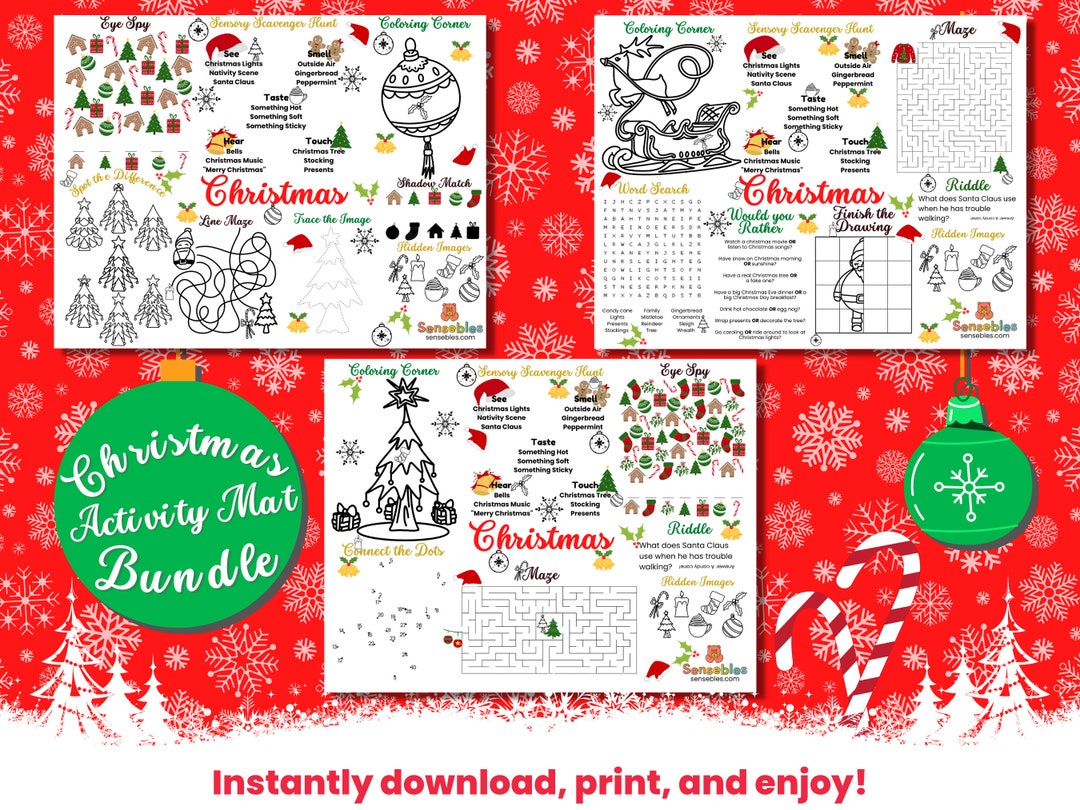 Christmas Activity Mat Bundle Printable