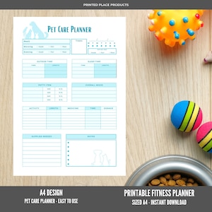 Pet Care Planner - Medical Care - Vet Aftercare - Digital Download - Instant Download - Pets Cat Dog Bird Rabbit Hamster Kitten Puppy