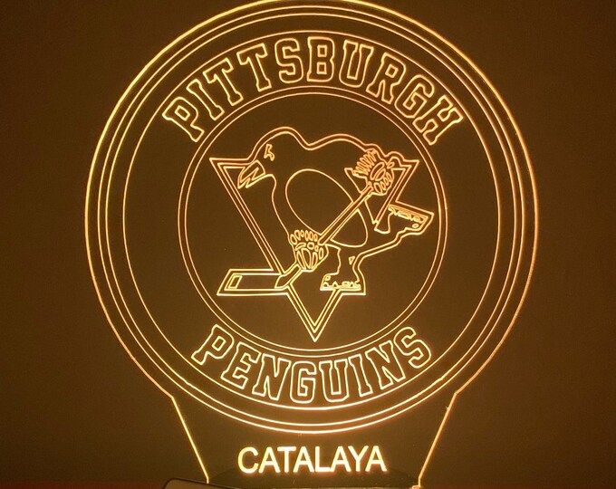 Pittsburgh Penguins NHL Scoreboard Hanging Vintage Light Ceiling,man