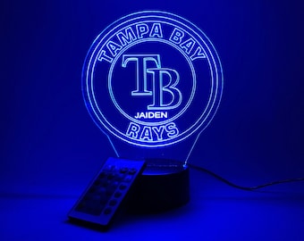Tampa Bay Rays 3D Lamp Personalized
