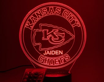 Kansas City Chiefs 3D Lamp Personalized