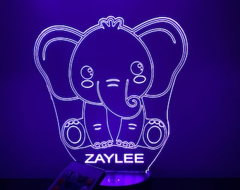 Elephant 3D Lamp Personalized