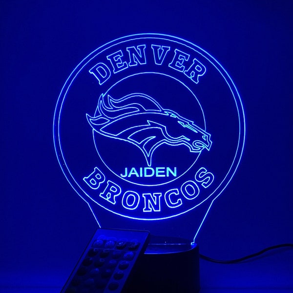 Denver Broncos 3D Lamp Personalized