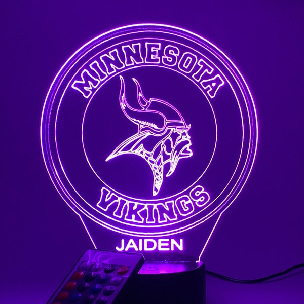 Minnesota Vikings 3D Lamp Personalized