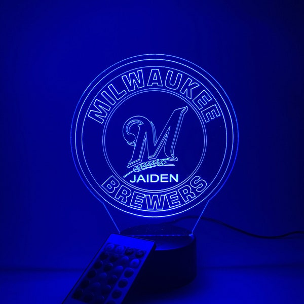 Milwaukee Brewers 3D Lamp Personalized