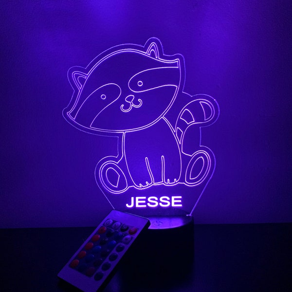 Raccoon 3D Lamp Personalized