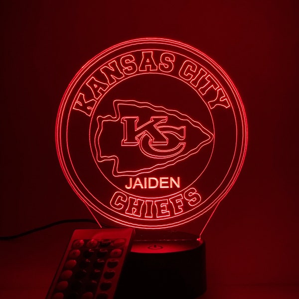 Kansas City Chiefs Lámpara 3D Personalizada