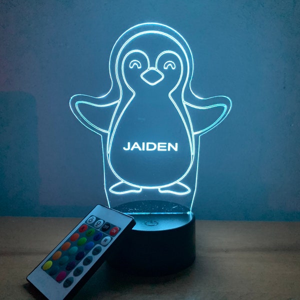 Penguin 3D Lamp Personalized