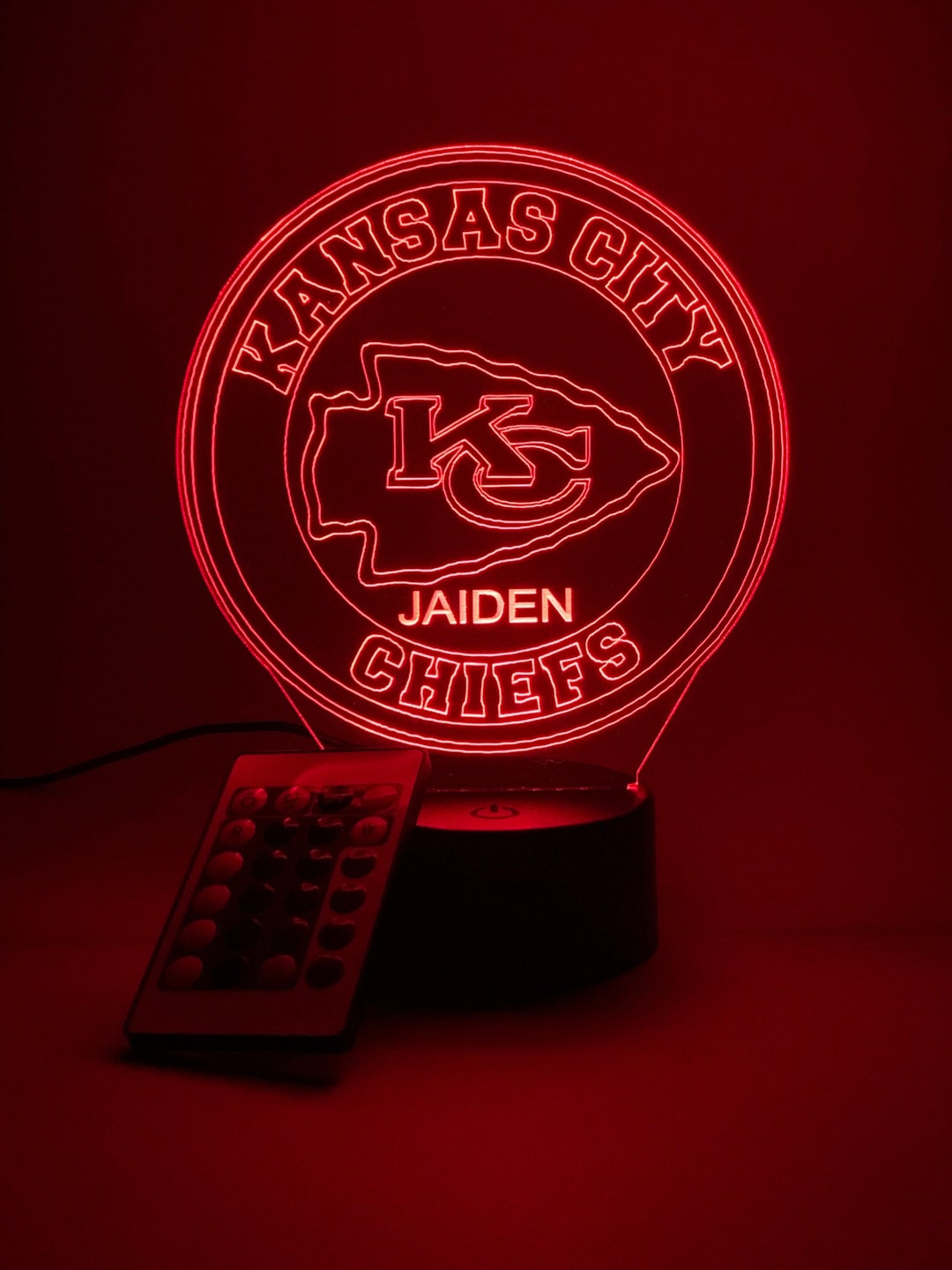Kansas City Chiefs 3D Lamp Personalized Etsy