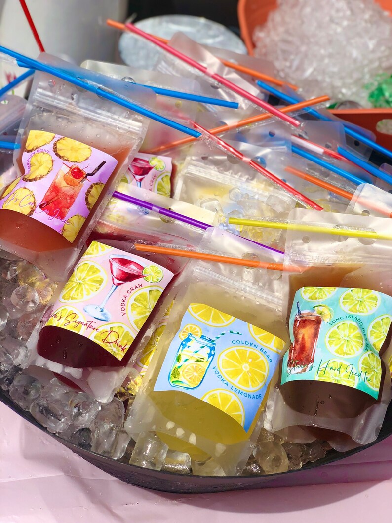 Custom Drink Pouches Adult Juice Pouches Personalized Etsy
