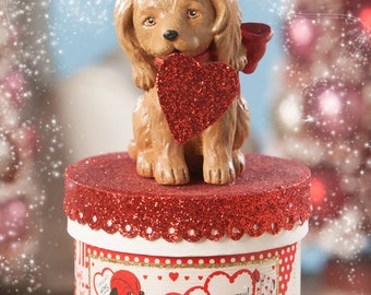 Bethany Lowe Valentine's Day Retro Puppy Love Letter Box, TL8692