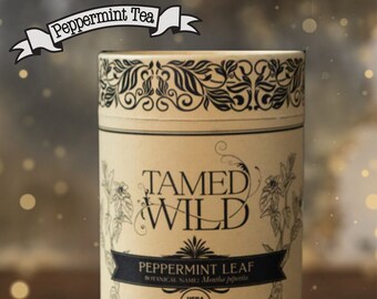 Peppermint Tea Organic Loose Tea Leaves Large Canister Herbal Tea Peppermint Leaf USDA Organic Magical Tea Witch Tamed Wild