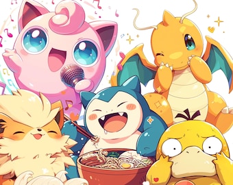 Popular Pokemon PNG, Cute Ninetails PNG, Vuplix PNG, Dragonite Stickers, Psyduck png, Snorlax png, Pokeball Clipart, Jigglypuff svg, Lapras