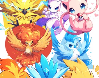 伝説のポケモン PNG、伝説の鳥 PNG、フリーザー、サンダー、モルター