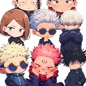 Jujutsu Kaisen PNG, Satoru Gojo Stickers, Kento Nanami, Ryomen Sukuna, Toge Inumaki, Megumi Fushiguro, Yuji Itadori SVG, Nobara, Anime Decal
