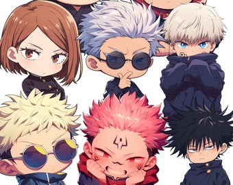 Jujutsu Kaisen PNG, Satoru Gojo Stickers, Kento Nanami, Ryomen Sukuna, Toge Inumaki, Megumi Fushiguro, Yuji Itadori SVG, Nobara, Anime Decal