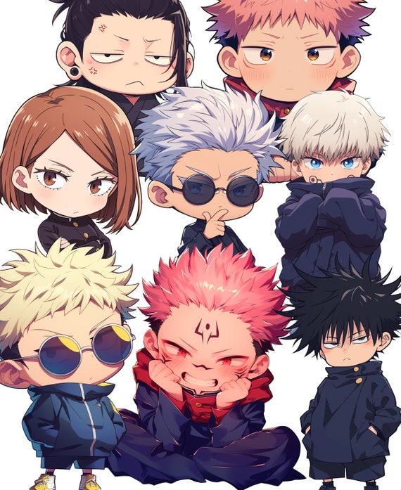 Jujutsu Kaisen PNG, Satoru Gojo Stickers, Kento Nanami, Ryomen Sukuna, Toge Inumaki, Megumi Fushiguro, Yuji Itadori SVG, Nobara, Anime Decal