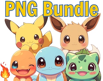 Whole Shop PNG Bundle, Cute Eeveelution PNG, Pikachu PNG, Gengar Stickers, Eevee png, Charizard png, Umbreon Clipart, Blastoise svg