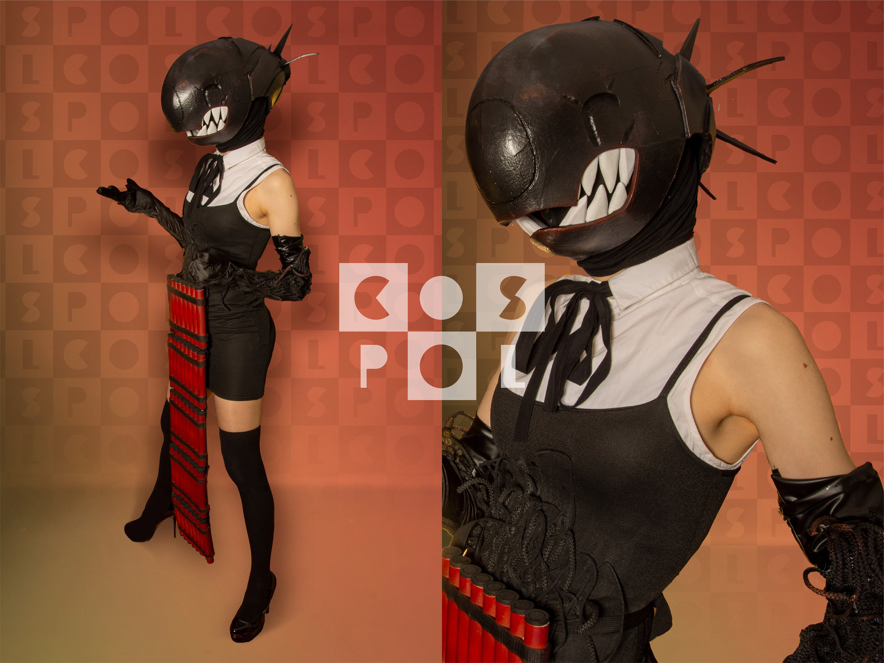Power Blood Fiend Cosplay Ring Red Horn Anime Chainsaw Man Costume
