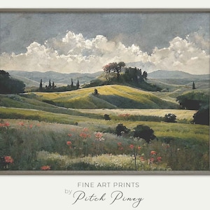 Tuscany Painting Art Print  |  Vintage landscape print  |  Landscape painting  |  PRINTABLE Digital