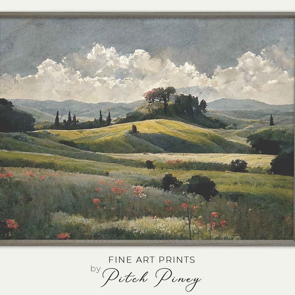 Tuscany Painting Art Print  |  Vintage landscape print  |  Landscape painting  |  PRINTABLE Digital