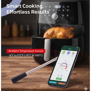 Meat Minder Wireless Meat Thermometer - Air fryer/Oven/Microwave/BBQ