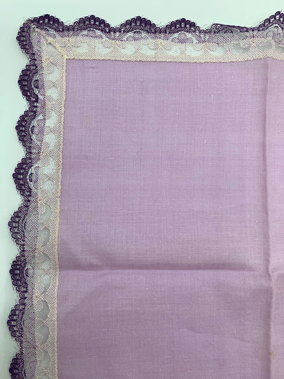 Lavender Purple Vintage Handkerchief/Hanky Edged … - image 5