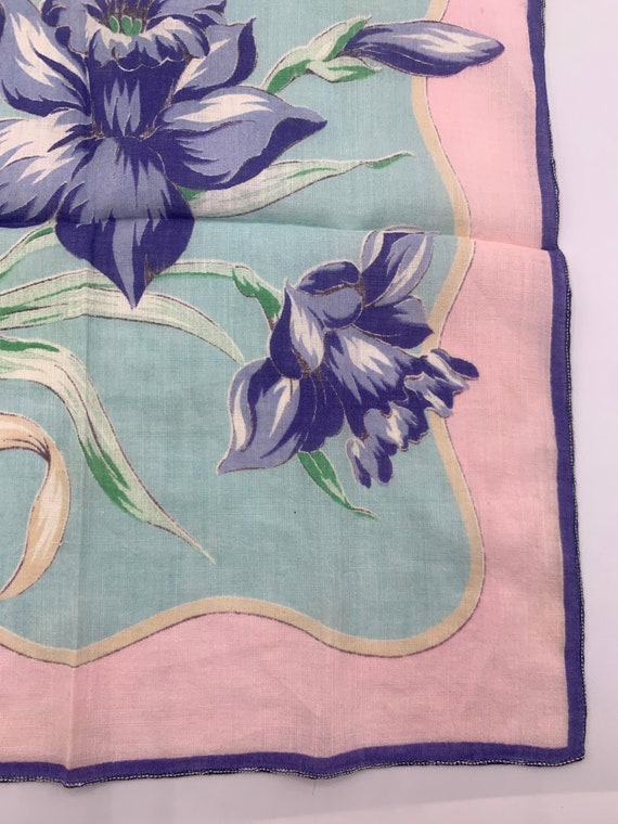 Vintage Handkerchief/Hanky - Bouquet of Blue Flow… - image 3