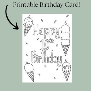 Happy 10th Geburtstagskarte: Eis