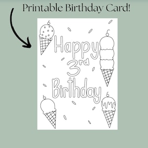 Ausdruckbar alles Gute zum 3.Geburtstag: Eis