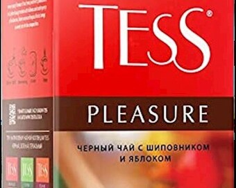 Tess Black Tea PLEASURE with ROSEHIP & Apple 25 x 2gr Tea Bags Made in Russia