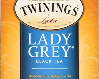 Twinings Black Tea LADY GREY 20 Tea Bags Made In England