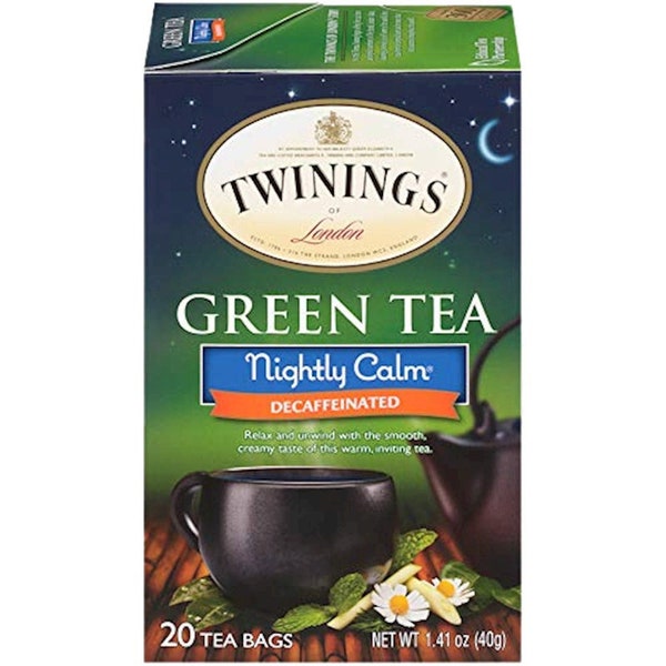 Twinings Green Tea DECAF NIGHTLY CALM 20 Tea Bags Made In England