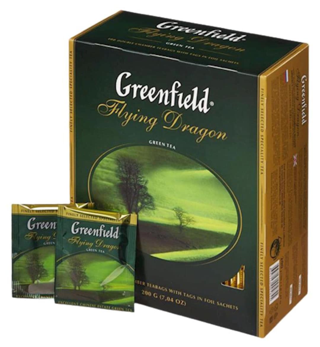 Green Fly Tea Greenfield Green Tea FLYING DRAGON 100 Tea Bags Made in Russia - Etsy