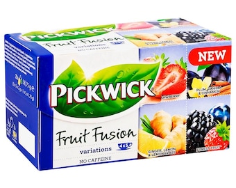 PICKWICK Herbal Tea FRUIT FUSION No Caffeine 20 Tea Bags Made in Netherlands