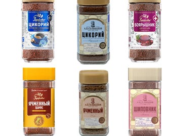 Chicorée, aubépine, INSTANT Boisson santé Café d'orge Pot décaféiné SANS OGM Produit de Russie