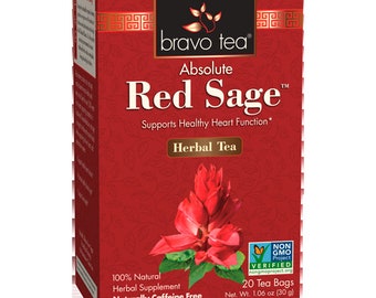 Bravo Herbal Tea Absolute Red Sage Root 20 Tea Bags Healthy Heart Function Non-GMO
