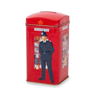 Ahmad Tea London Telephone Box Caddy Gift Tin, 25 Teabags English Breakfast