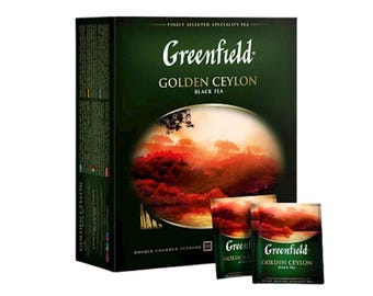Greenfield Black Tea GOLDEN CEYLON 100 Tea Bags Made in Russia