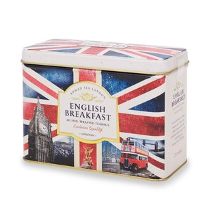Ahmad Tea London Nostalgic Britain Tin  English Breakfast 20 tea bags