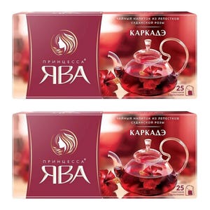 2 PACK "PRINCESSA JAVA" Tea Karkade 25 tea bags