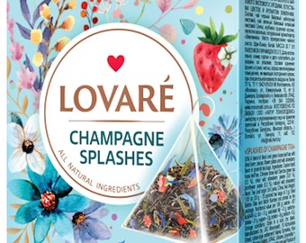 Lovare Tea "CHAMPAGNE SPLASHES" 15 Pyramids Made in Ukraine All Natural Tea