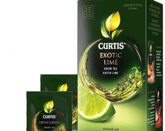Curtis Green Tea EXOTIC LIME 25 Tea Bags Made in Russia No GMO