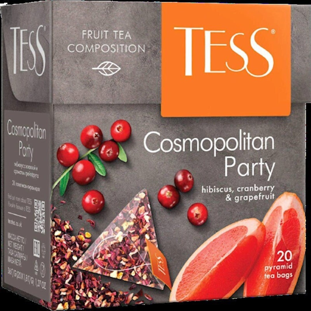 TESS Fruit Tea COSMOPOLITAN Party With Hibiscus Cranberry Grapefruit 20 ...