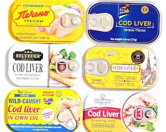 6 Pack COD Liver in Own Juice & Oil Omega 3 Iceland Foie Gras STEINHAUER Belveder Печень No GMO